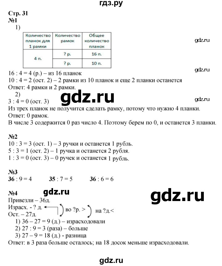 ГДЗ. Номера 1-8, Задание на полях - Страница 31 — Математика 3 класс Моро часть 2, Решебник 2015 №1