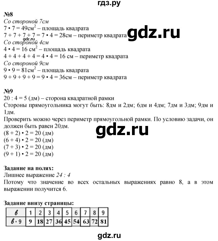 ГДЗ. Номера 1-9, Задание на полях - Страница 61 — Математика 3 класс Моро часть 1, Решебник 2026
