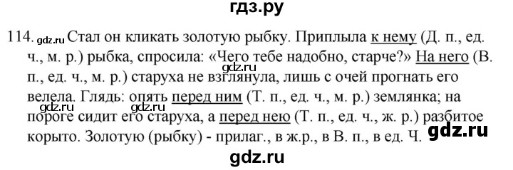 ГДЗ по русскому языку за 5 класс Ладыженская, Баранов, Тростенцова ответ на номер 114, Решебник 2021