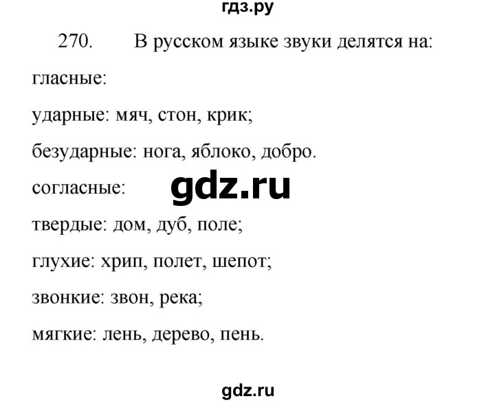 ГДЗ по русскому языку за 5 класс Ладыженская, Баранов, Тростенцова ответ на номер 270, Решебник 2021