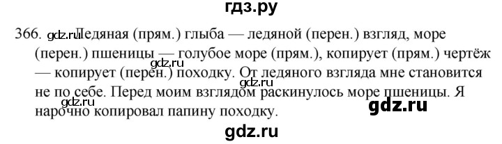 ГДЗ по русскому языку за 5 класс Ладыженская, Баранов, Тростенцова ответ на номер 366, Решебник 2021