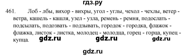 ГДЗ по русскому языку за 5 класс Ладыженская, Баранов, Тростенцова ответ на номер 461, Решебник 2021