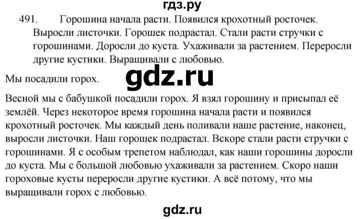 ГДЗ по русскому языку за 5 класс Ладыженская, Баранов, Тростенцова ответ на номер 491, Решебник 2021