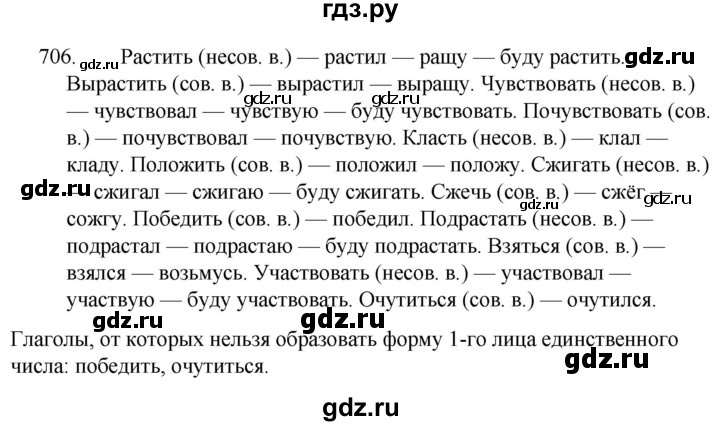 ГДЗ по русскому языку за 5 класс Ладыженская, Баранов, Тростенцова ответ на номер 706, Решебник 2021