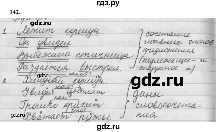 ГДЗ по русскому языку за 5 класс Ладыженская, Баранов, Тростенцова ответ на номер 142, Решебник №1 2019