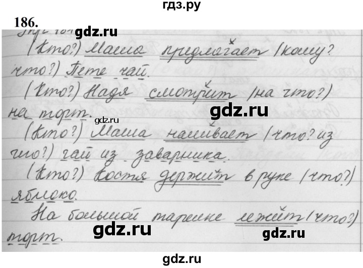 ГДЗ по русскому языку за 5 класс Ладыженская, Баранов, Тростенцова ответ на номер 186, Решебник №1 2019