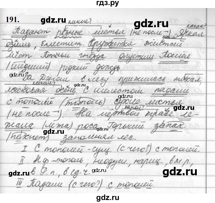ГДЗ по русскому языку за 5 класс Ладыженская, Баранов, Тростенцова ответ на номер 191, Решебник №1 2019
