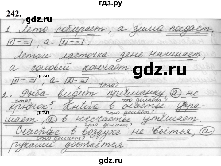 ГДЗ по русскому языку за 5 класс Ладыженская, Баранов, Тростенцова ответ на номер 242, Решебник №1 2019