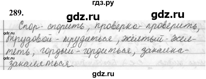 ГДЗ по русскому языку за 5 класс Ладыженская, Баранов, Тростенцова ответ на номер 289, Решебник №1 2019