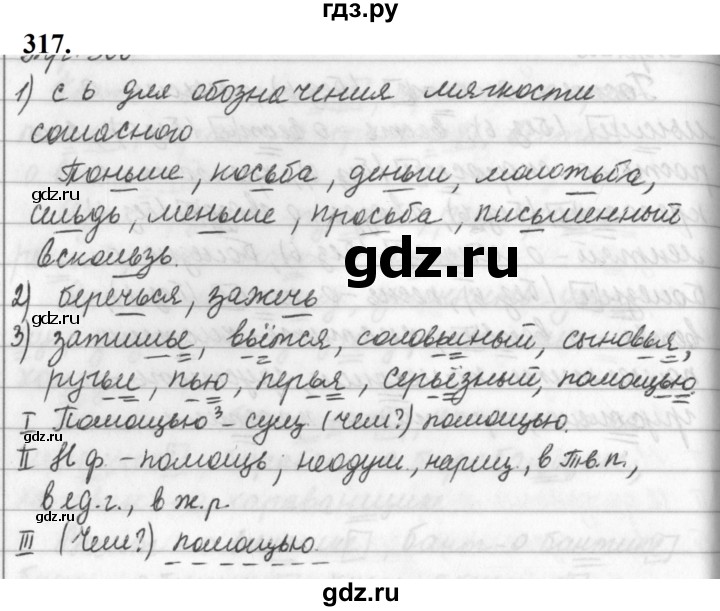 ГДЗ по русскому языку за 5 класс Ладыженская, Баранов, Тростенцова ответ на номер 317, Решебник №1 2019