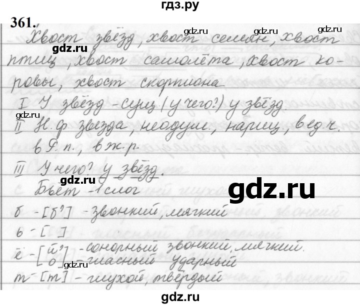 ГДЗ по русскому языку за 5 класс Ладыженская, Баранов, Тростенцова ответ на номер 361, Решебник №1 2019