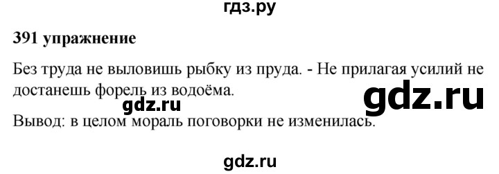 ГДЗ по русскому языку за 5 класс Ладыженская, Баранов, Тростенцова ответ на номер 391, Решебник №1 2019