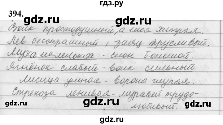 ГДЗ по русскому языку за 5 класс Ладыженская, Баранов, Тростенцова ответ на номер 394, Решебник №1 2019