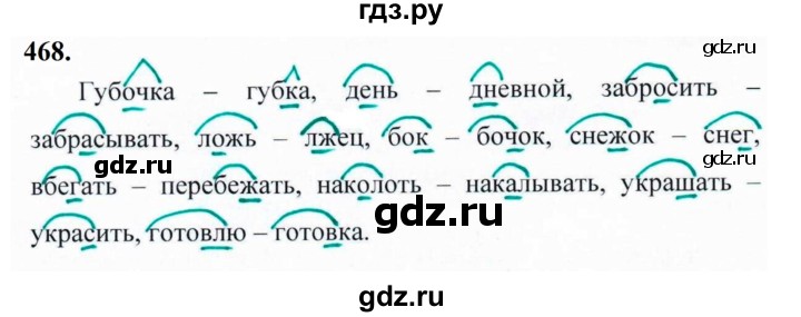 ГДЗ по русскому языку за 5 класс Ладыженская, Баранов, Тростенцова ответ на номер 468, Решебник №1 2019