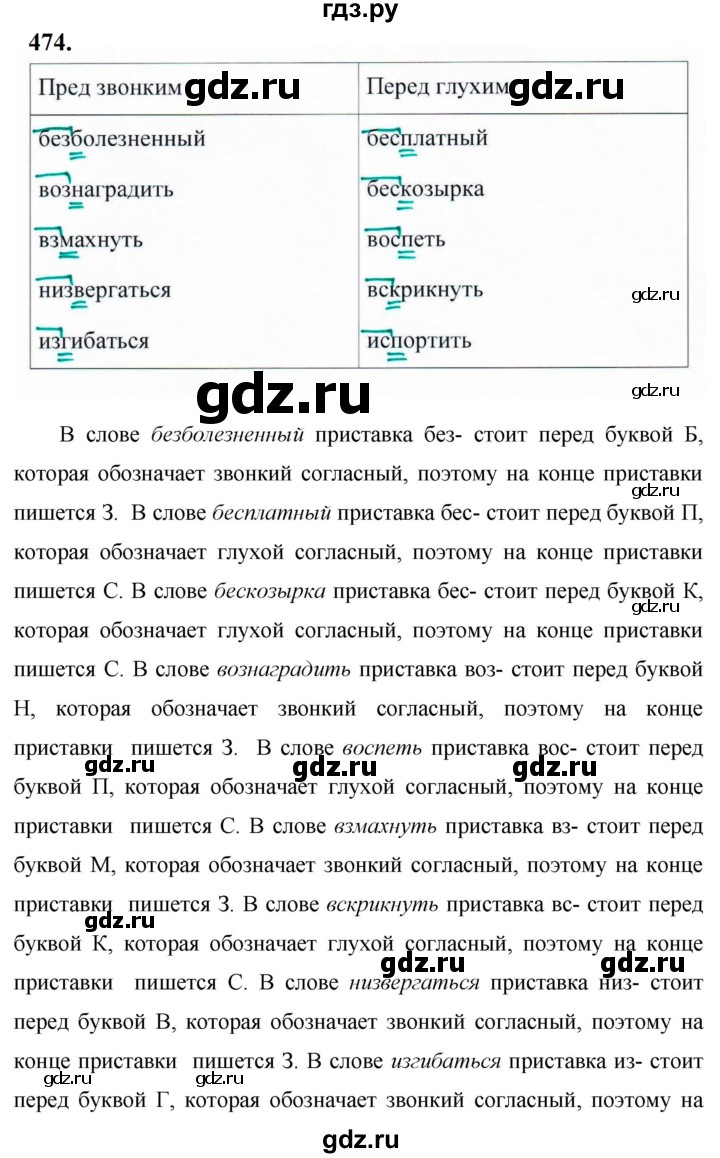 ГДЗ по русскому языку за 5 класс Ладыженская, Баранов, Тростенцова ответ на номер 474, Решебник №1 2019