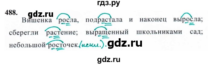 ГДЗ по русскому языку за 5 класс Ладыженская, Баранов, Тростенцова ответ на номер 488, Решебник №1 2019