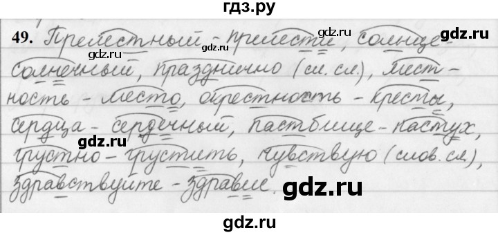 ГДЗ по русскому языку за 5 класс Ладыженская, Баранов, Тростенцова ответ на номер 49, Решебник №1 2019