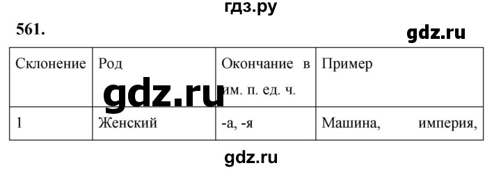 ГДЗ по русскому языку за 5 класс Ладыженская, Баранов, Тростенцова ответ на номер 561, Решебник №1 2019