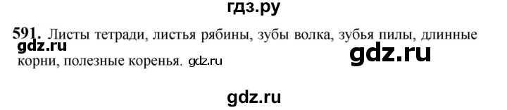 ГДЗ по русскому языку за 5 класс Ладыженская, Баранов, Тростенцова ответ на номер 591, Решебник №1 2019