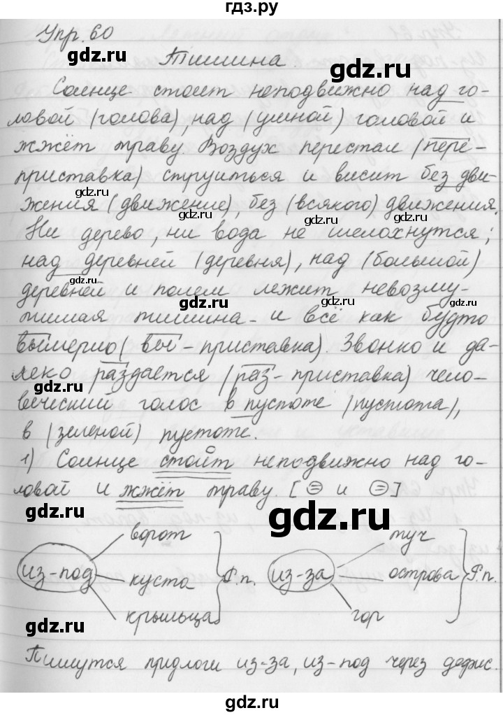 ГДЗ по русскому языку за 5 класс Ладыженская, Баранов, Тростенцова ответ на номер 60, Решебник №1 2019