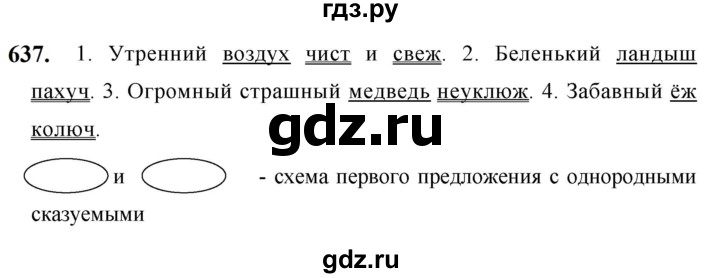 ГДЗ по русскому языку за 5 класс Ладыженская, Баранов, Тростенцова ответ на номер 637, Решебник №1 2019