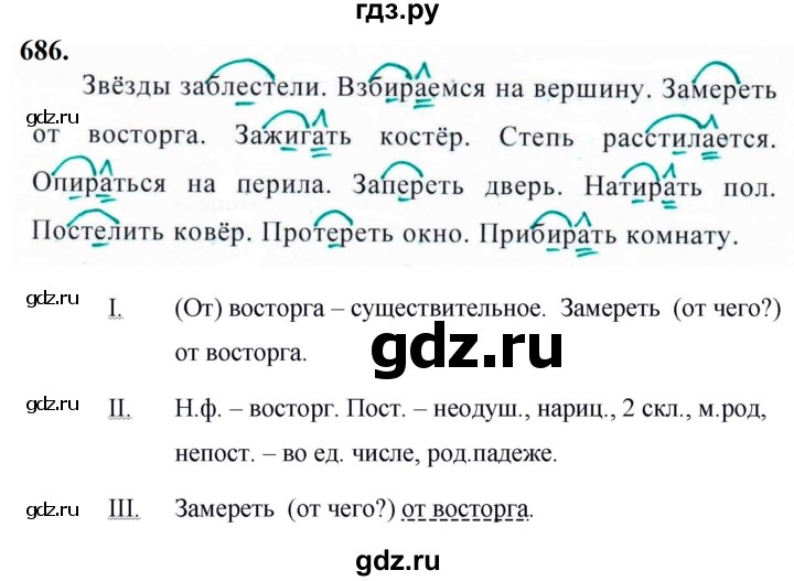 ГДЗ по русскому языку за 5 класс Ладыженская, Баранов, Тростенцова ответ на номер 686, Решебник №1 2019