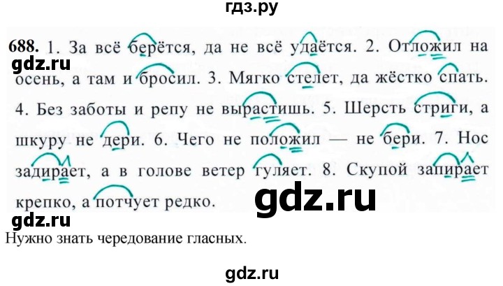 ГДЗ по русскому языку за 5 класс Ладыженская, Баранов, Тростенцова ответ на номер 688, Решебник №1 2019