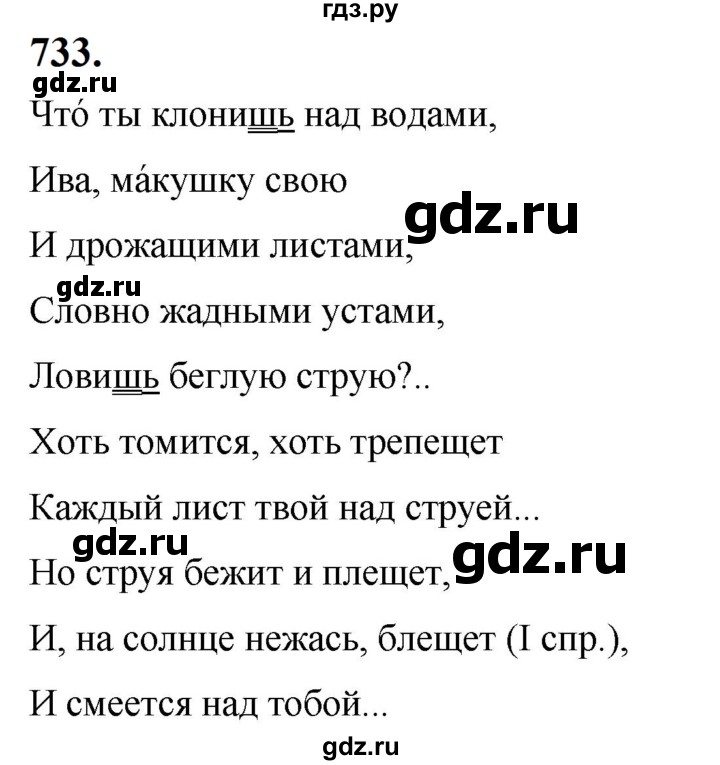 ГДЗ по русскому языку за 5 класс Ладыженская, Баранов, Тростенцова ответ на номер 733, Решебник №1 2019