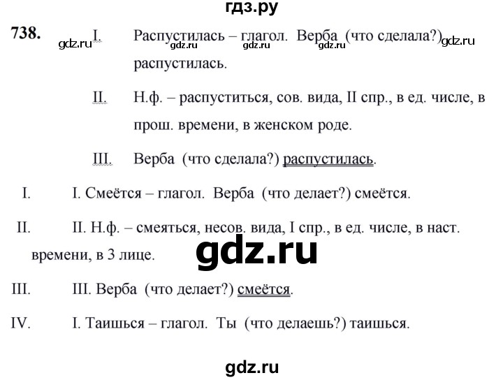 ГДЗ по русскому языку за 5 класс Ладыженская, Баранов, Тростенцова ответ на номер 738, Решебник №1 2019