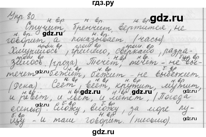 ГДЗ по русскому языку за 5 класс Ладыженская, Баранов, Тростенцова ответ на номер 80, Решебник №1 2019
