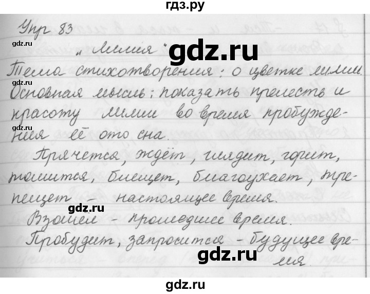 ГДЗ по русскому языку за 5 класс Ладыженская, Баранов, Тростенцова ответ на номер 83, Решебник №1 2019