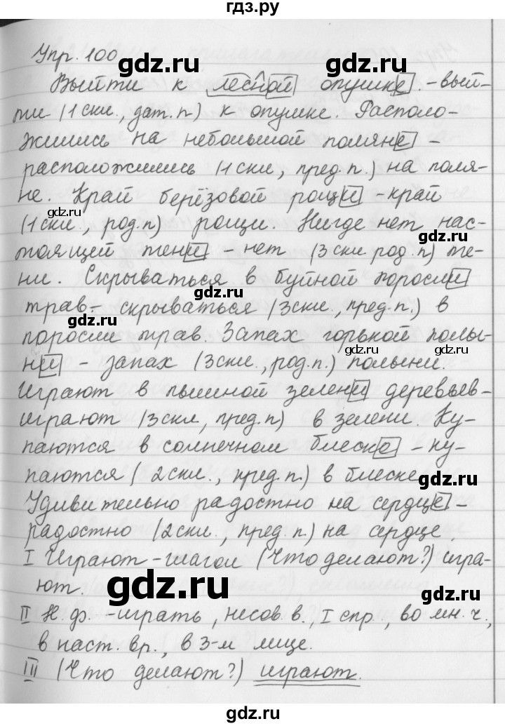 ГДЗ по русскому языку за 5 класс Ладыженская, Баранов, Тростенцова ответ на номер 100, Решебник 2016