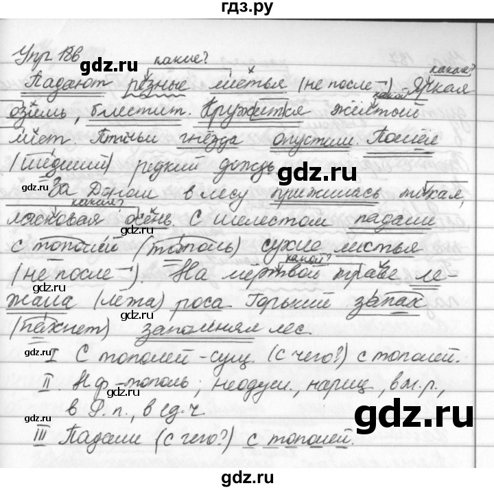 ГДЗ по русскому языку за 5 класс Ладыженская, Баранов, Тростенцова ответ на номер 186, Решебник 2016