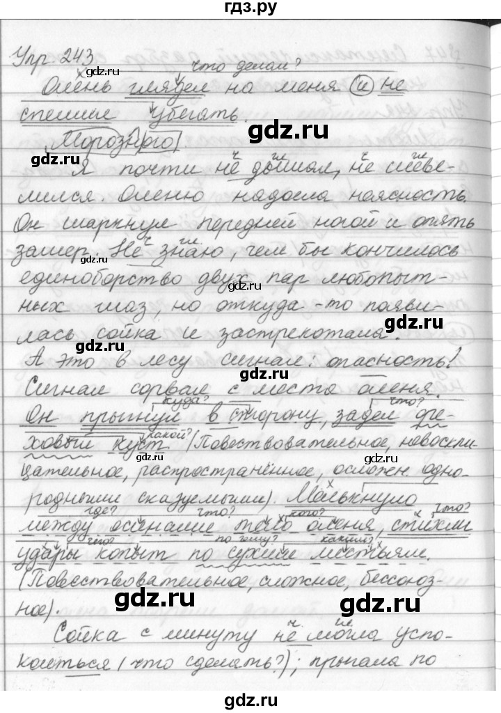 ГДЗ по русскому языку за 5 класс Ладыженская, Баранов, Тростенцова ответ на номер 243, Решебник 2016