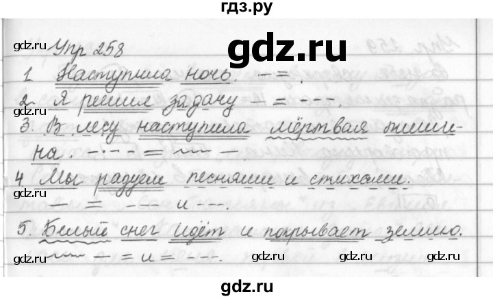 ГДЗ по русскому языку за 5 класс Ладыженская, Баранов, Тростенцова ответ на номер 258, Решебник 2016