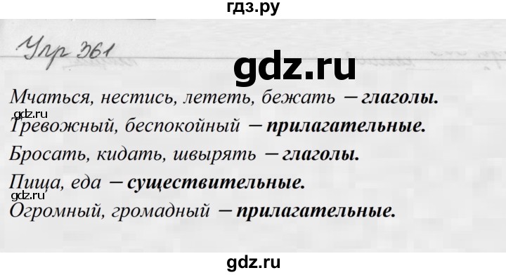 ГДЗ по русскому языку за 5 класс Ладыженская, Баранов, Тростенцова ответ на номер 361, Решебник 2016