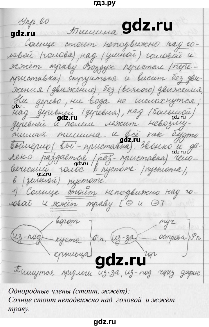 ГДЗ по русскому языку за 5 класс Ладыженская, Баранов, Тростенцова ответ на номер 60, Решебник 2016
