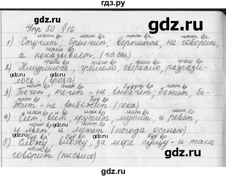ГДЗ по русскому языку за 5 класс Ладыженская, Баранов, Тростенцова ответ на номер 80, Решебник 2016