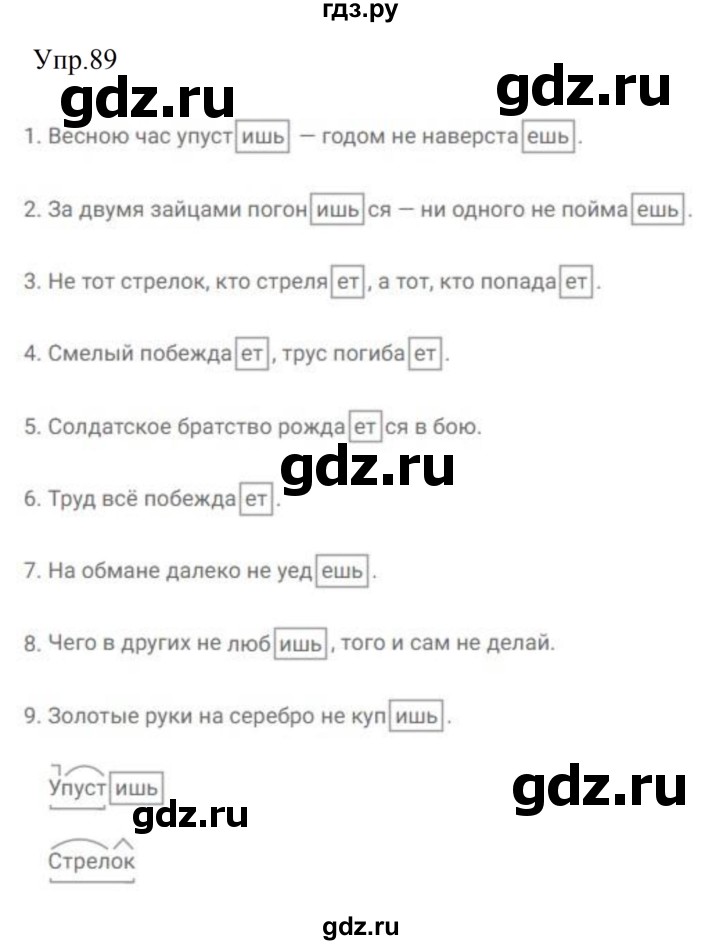 ГДЗ по русскому языку за 5 класс Ладыженская, Баранов, Тростенцова ответ на номер 89, Решебник 2016
