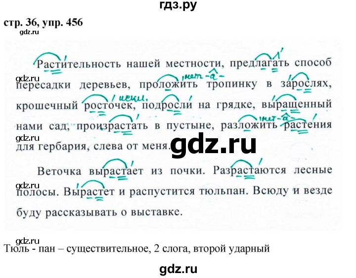 ГДЗ по русскому языку за 5 класс Ладыженская, Баранов, Тростенцова ответ на номер 456, Решебник 2016