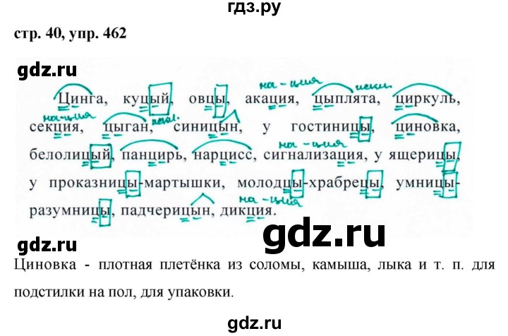 ГДЗ по русскому языку за 5 класс Ладыженская, Баранов, Тростенцова ответ на номер 462, Решебник 2016