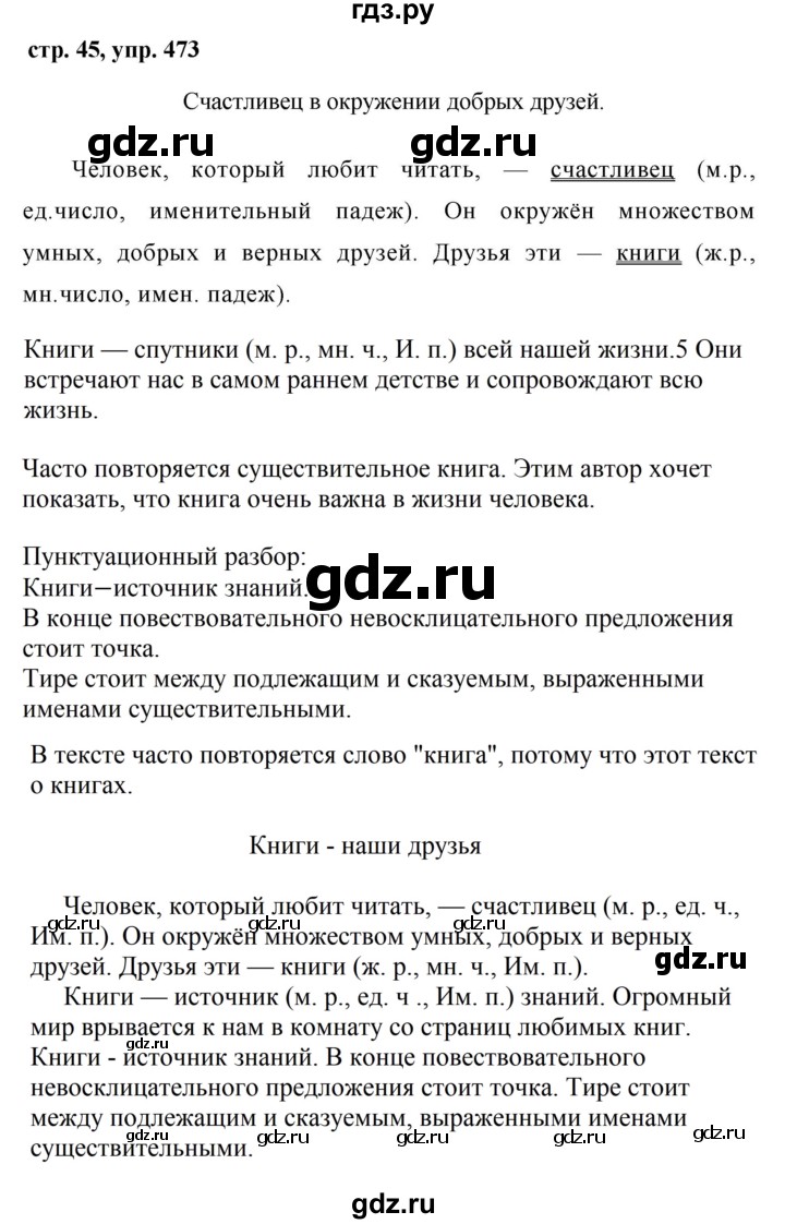 ГДЗ по русскому языку за 5 класс Ладыженская, Баранов, Тростенцова ответ на номер 473, Решебник 2016