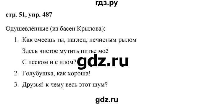 ГДЗ по русскому языку за 5 класс Ладыженская, Баранов, Тростенцова ответ на номер 487, Решебник 2016