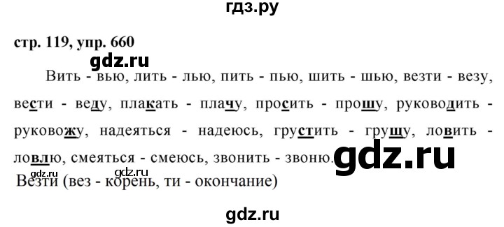 ГДЗ по русскому языку за 5 класс Ладыженская, Баранов, Тростенцова ответ на номер 660, Решебник 2016