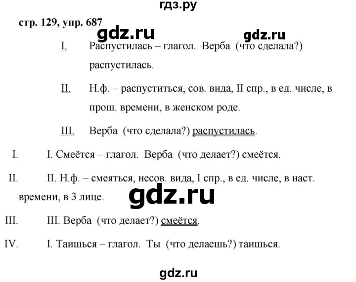 ГДЗ по русскому языку за 5 класс Ладыженская, Баранов, Тростенцова ответ на номер 687, Решебник 2016