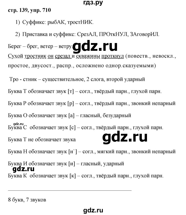 ГДЗ по русскому языку за 5 класс Ладыженская, Баранов, Тростенцова ответ на номер 710, Решебник 2016