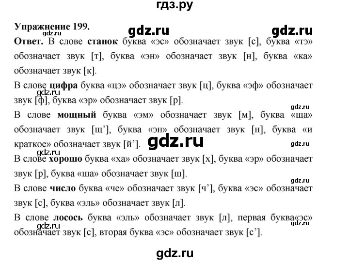 ГДЗ по русскому языку за 5 класс Ладыженская, Баранов, Тростенцова ответ на номер 199, Решебник 2025