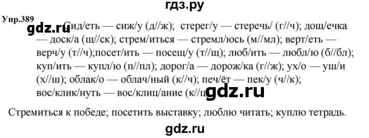 ГДЗ по русскому языку за 5 класс Ладыженская, Баранов, Тростенцова ответ на номер 389, Решебник 2023
