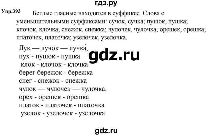 ГДЗ по русскому языку за 5 класс Ладыженская, Баранов, Тростенцова ответ на номер 393, Решебник 2023