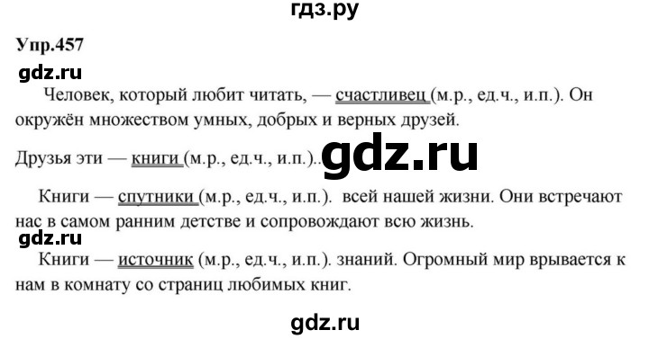 ГДЗ по русскому языку за 5 класс Ладыженская, Баранов, Тростенцова ответ на номер 457, Решебник 2023